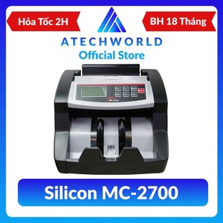 Máy đếm tiền công nghệ mỹ silicon mc-2700 tặng kèm màn hình hiển thị số tiền - hàng chính hãng - bh 18t - có xuất vat