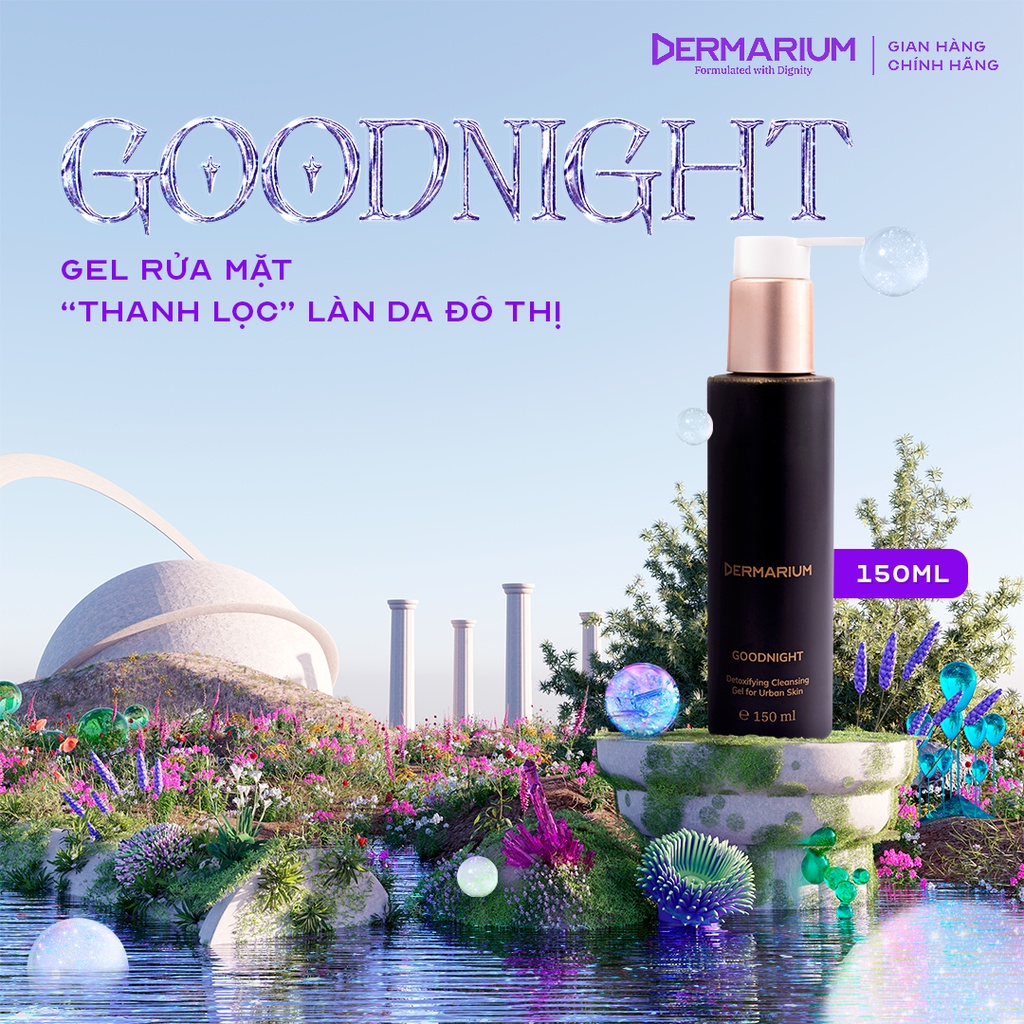 Dermarium Goodnight - Gel rửa mặt than hoạt tính