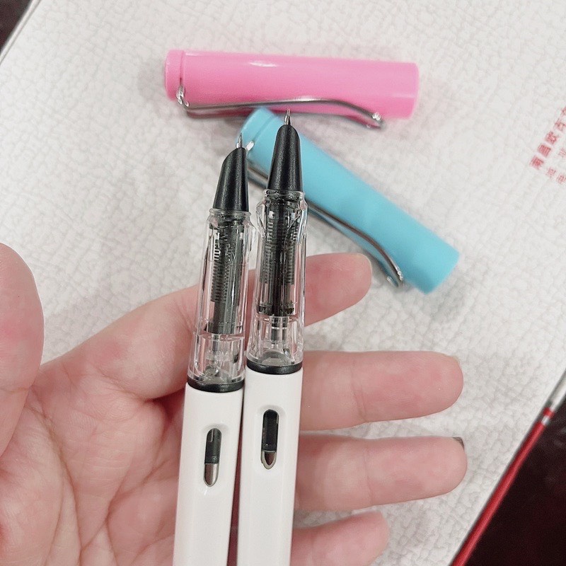 Bút máy luyện chữ siêu đẹp, bút mực siêu nhẹ loại 1, bút có thể bơm hoặc cắm ống mực, bút có đầu tẩy