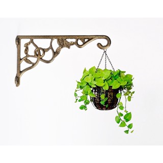 Móc treo gắn tường treo giỏ hoa chậu cây đèn lồng bằng nhôm sơn tĩnh điện màu đồng
