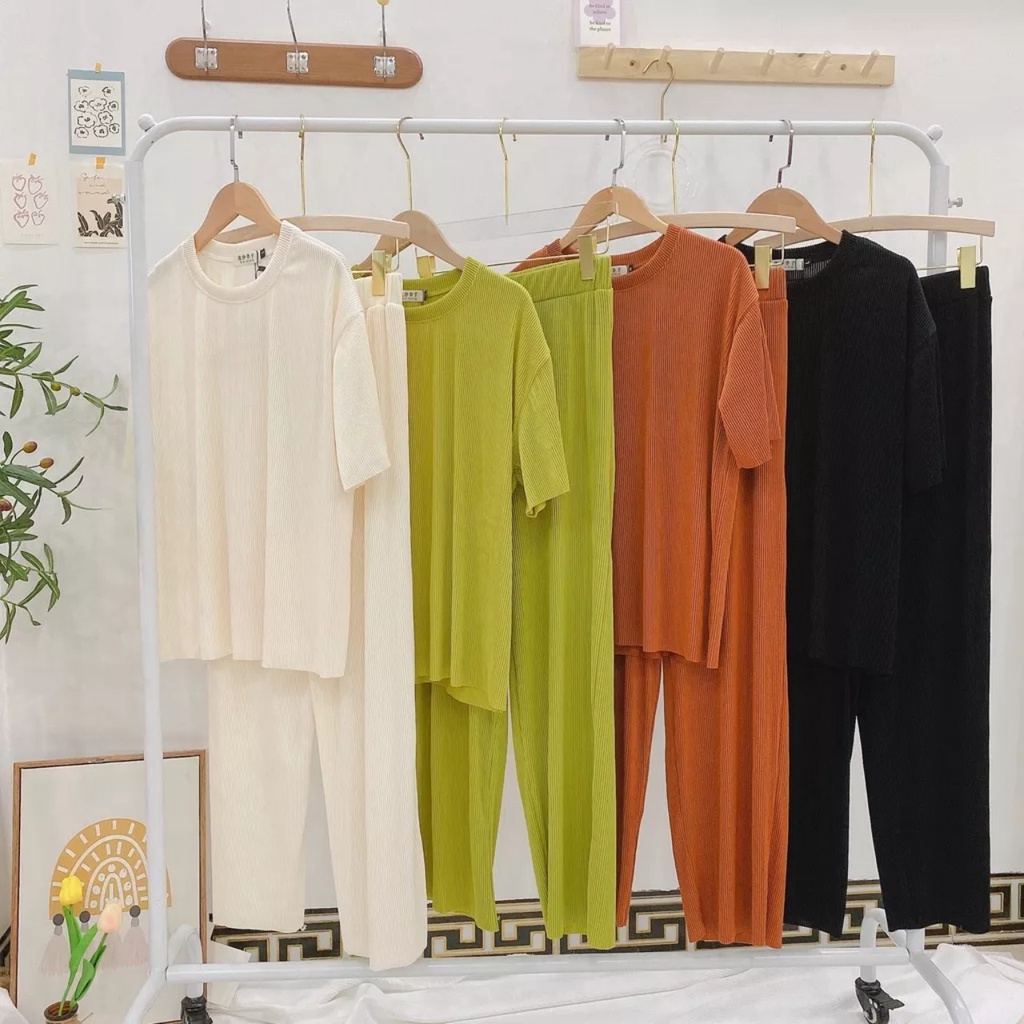 Bộ Quần Áo Nữ Chất Tăm Dập Ly Dáng Suông Giá Sỉ Lấy Đánh Giá