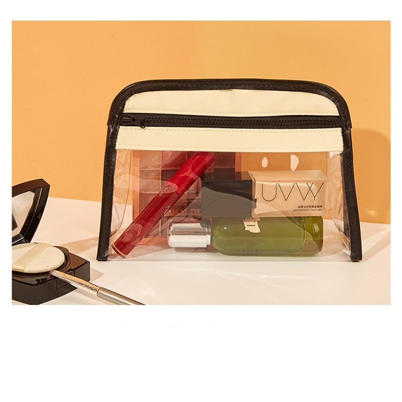 Túi Đựng Mỹ Phẩm Trong Suốt Có Khóa Kéo Chống Thấm Nước Phong Cách Nhật Bản