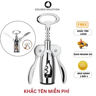 [HÀNG LOẠI 1] Đồ Khui Rượu, Dụng Cụ Mở Nắp Nút Chai Rượu Vang Kim Loại GDS Cao Cấp (GDSKT00000001)