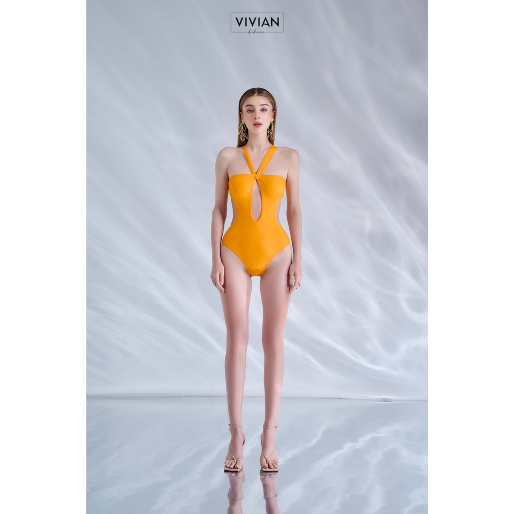 Đồ bơi nữ cao cấp 𝐕𝐈𝐕𝐈𝐀𝐍 dạng một mảnh may lộn tạo hình cutout - Cam - VS193_OR