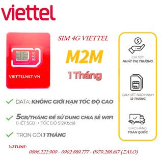Sim data m2m / nb-iot viettel cho thiết bị định vị gps, cục phát wifi 4g, màn hình android ô tô, thiết bị dẫn đường