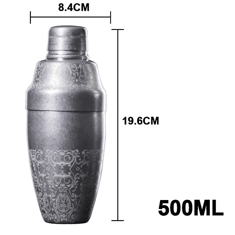 Standar Shaker Classic American 500ml bạc nhám - Dụng cụ bartender