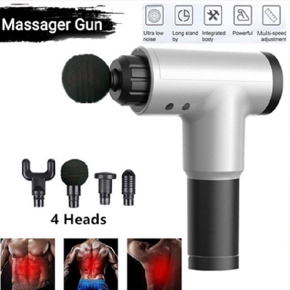Máy massage cầm tay 4 đầu 6 chế độ - súng massage trị nhức mỏi vai gáy, đau giãn cơ - Máy đấm lưng đa năng DL5