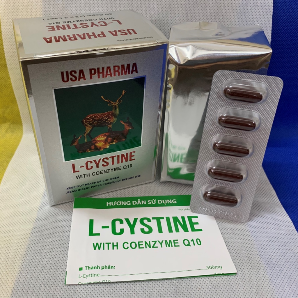 Viên mọc tóc L cystine 500mg ngăn ngừa mụn, giúp da sáng mịn, chống lão hóa - Hộp 60 viên nang