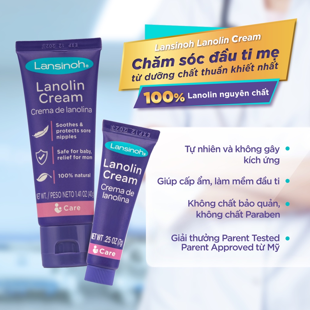 Kem bôi đầu ti cho mẹ HPA Lanolin Lansinoh 7gram/40gram