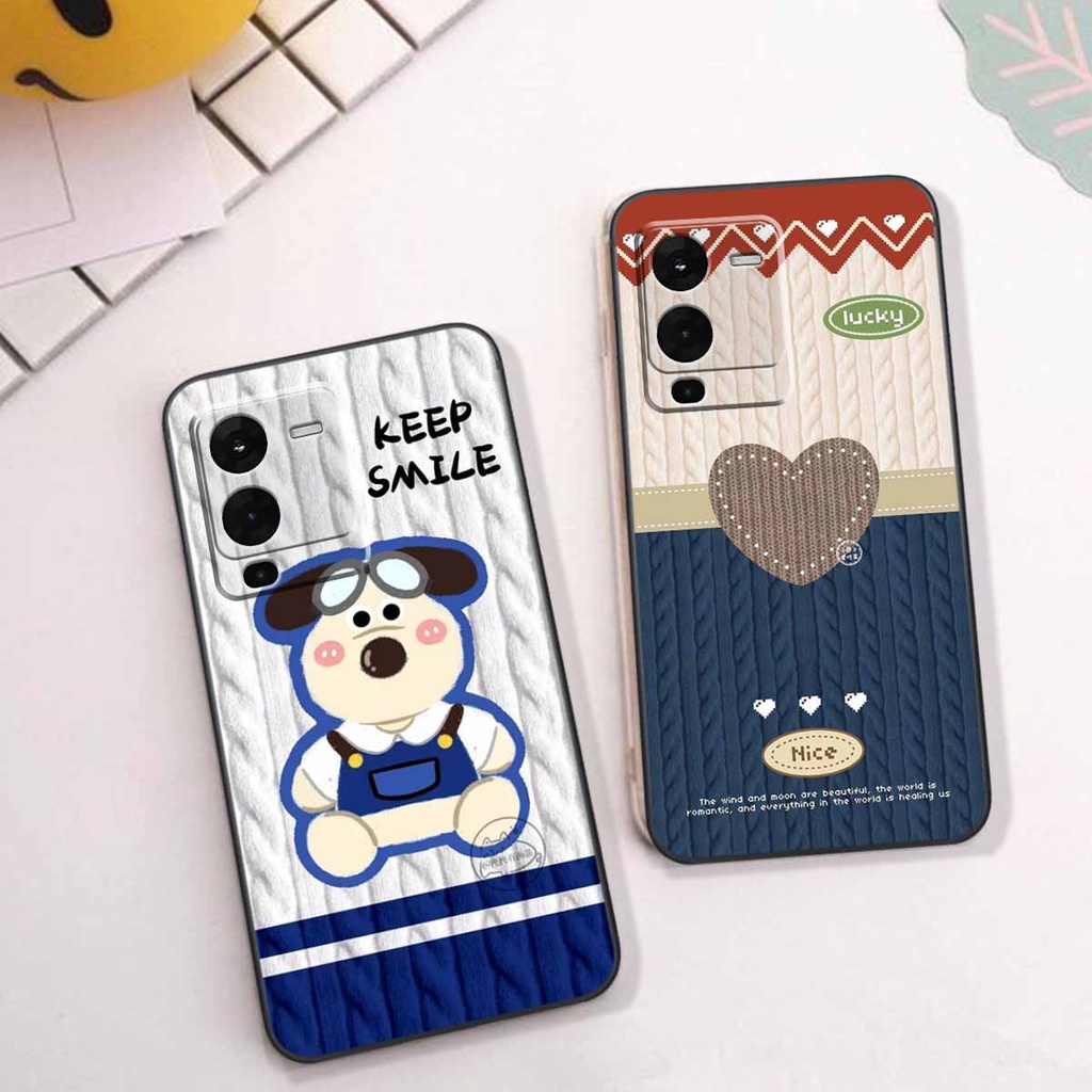 Ốp lưng Vivo V25 5G/ V25E / V25 Pro / Y35 4G in hình họa tiết len Lucky Bunny,Bear,Smile