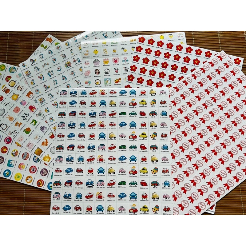 combo 10 sticker cô khen con