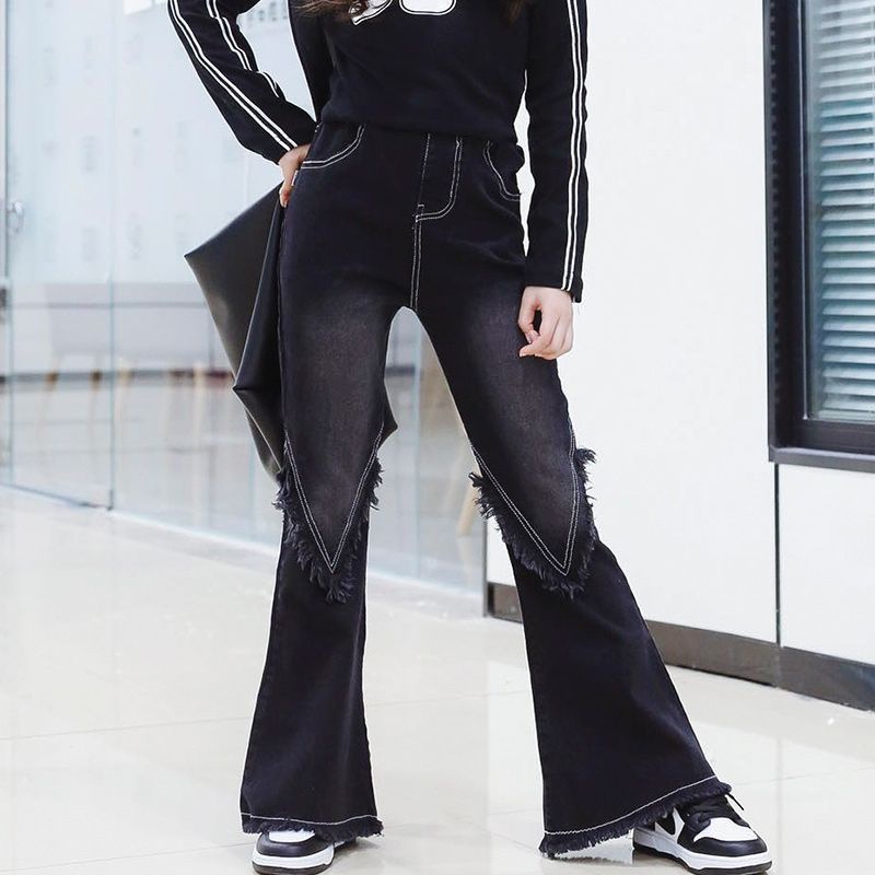 Quần jeans Dài Phong Cách Hàn Quốc Mới Cho Bé Gái