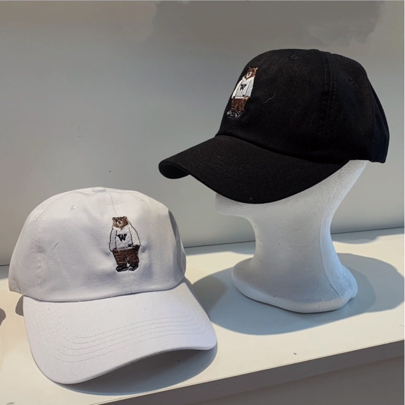 Nón kết, mũ lưỡi trai thêu hình con gấu kết hợp túi đeo chéo phong cách thích hợp đi học đi chơi, Hayna Hats M21