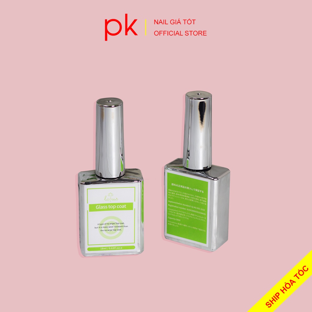 Top cường lực, top bóng Lotus phủ nano cấu trúc pha lê chai 18ml