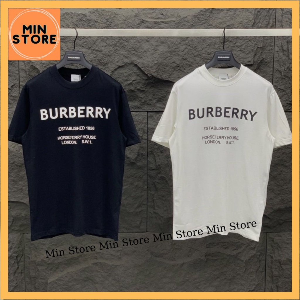 Áo phông BBR nam nữ Premium Cotton in chữ đen trắng trước ngực đơn giản 2023