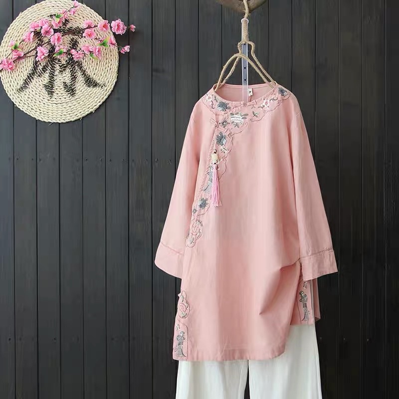 Áo dài cách tân sườn xám pháp phục boho vintage m trung hoa đi lễ chùa trang phục bàn trà đạo spa ngồi thiền