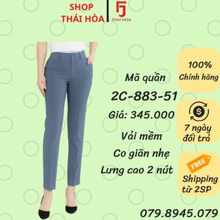 Quần tây Thái Hoà lưng cao dáng trẻ vải mềm mịn 2C-883