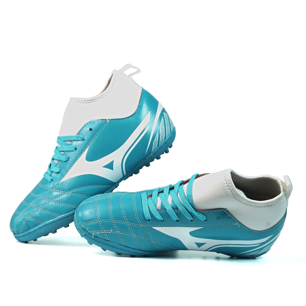 Giày Đá Bóng Sân Cỏ Nhân Tạo Mizuno Năng Động, Thể Thao cổ thun cổ cao Xanh Ngọc - Nguyên Sport