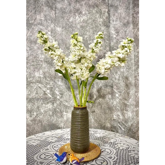 Bình hoa, lọ cắm hoa gốm sứ Bát tràng dáng lựu đạn size 21cm