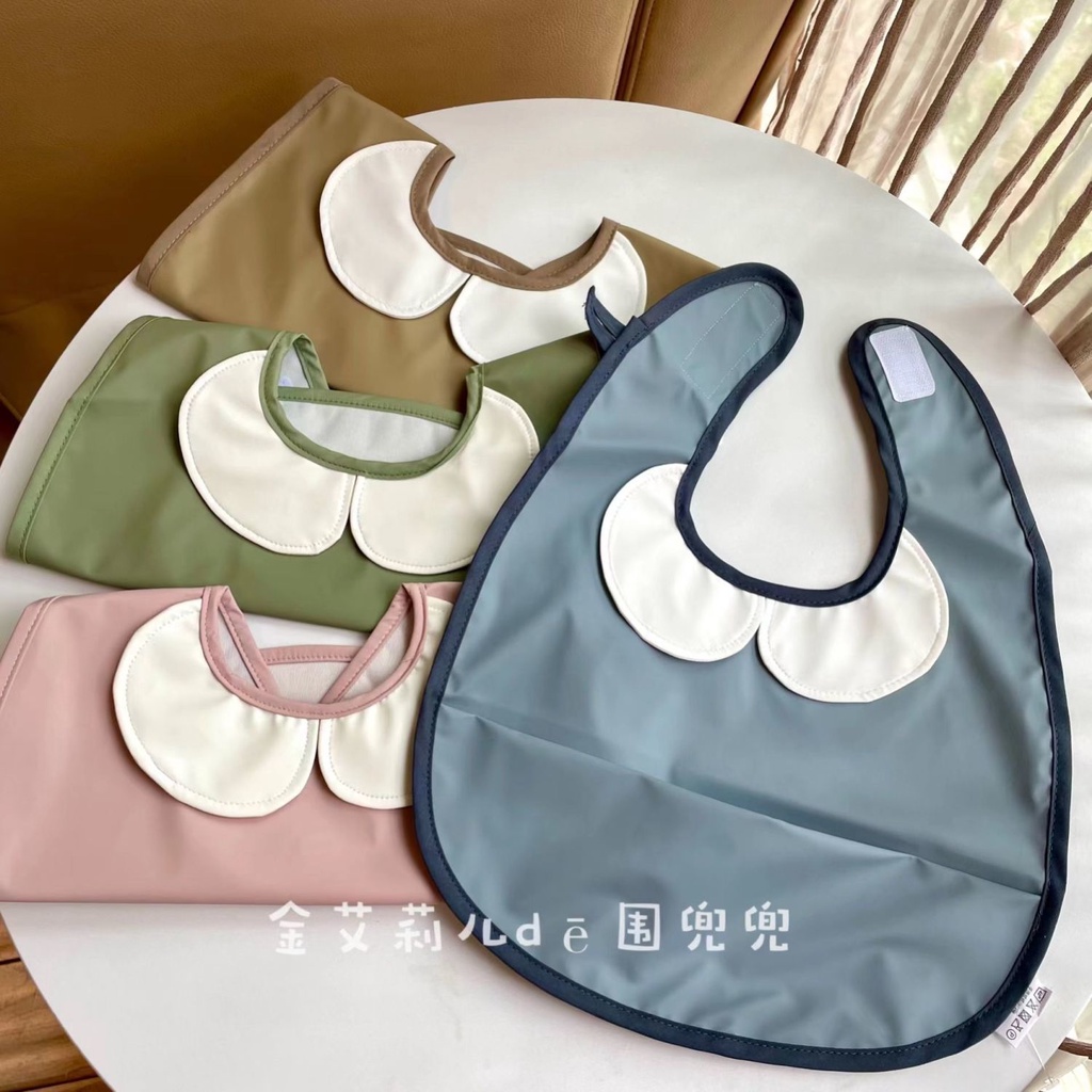 {Golden Ariel D Bib} ins Túi Cơm Bằng Da PU Chống Thấm Nước Chống Dầu Phong Cách Hàn Quốc Cao Cấp Cho Bé