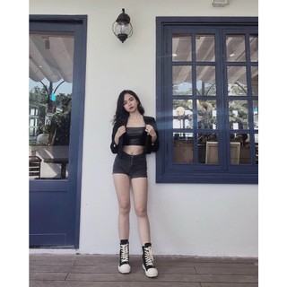 ÁO TANK TOP TRỄ VAI LIỆU DA PU DO310 #UTRRB RUBY