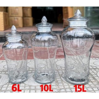 Bình Thủy Tinh ngâm rươu không Vòi chân mây - Dung tích 5L - 8L - 10L - 15L