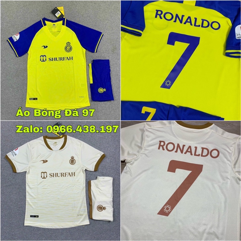 Sét Quần Áo Bóng Đá CLB AL-Nassr FC CR7 2022 - Vải Gai Thái full logo