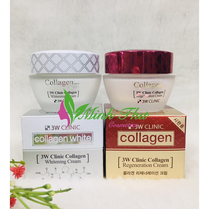 3W Clinic- Kem Dưỡng Trắng, Tái Tạo 3W Clinic Collagen Cream 60ml Chính Hãng