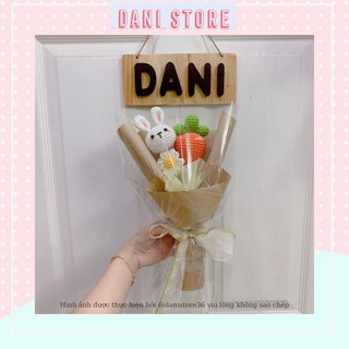 Bó hoa thỏ và cà rốt bằng len phối hoa cúc | made by dani