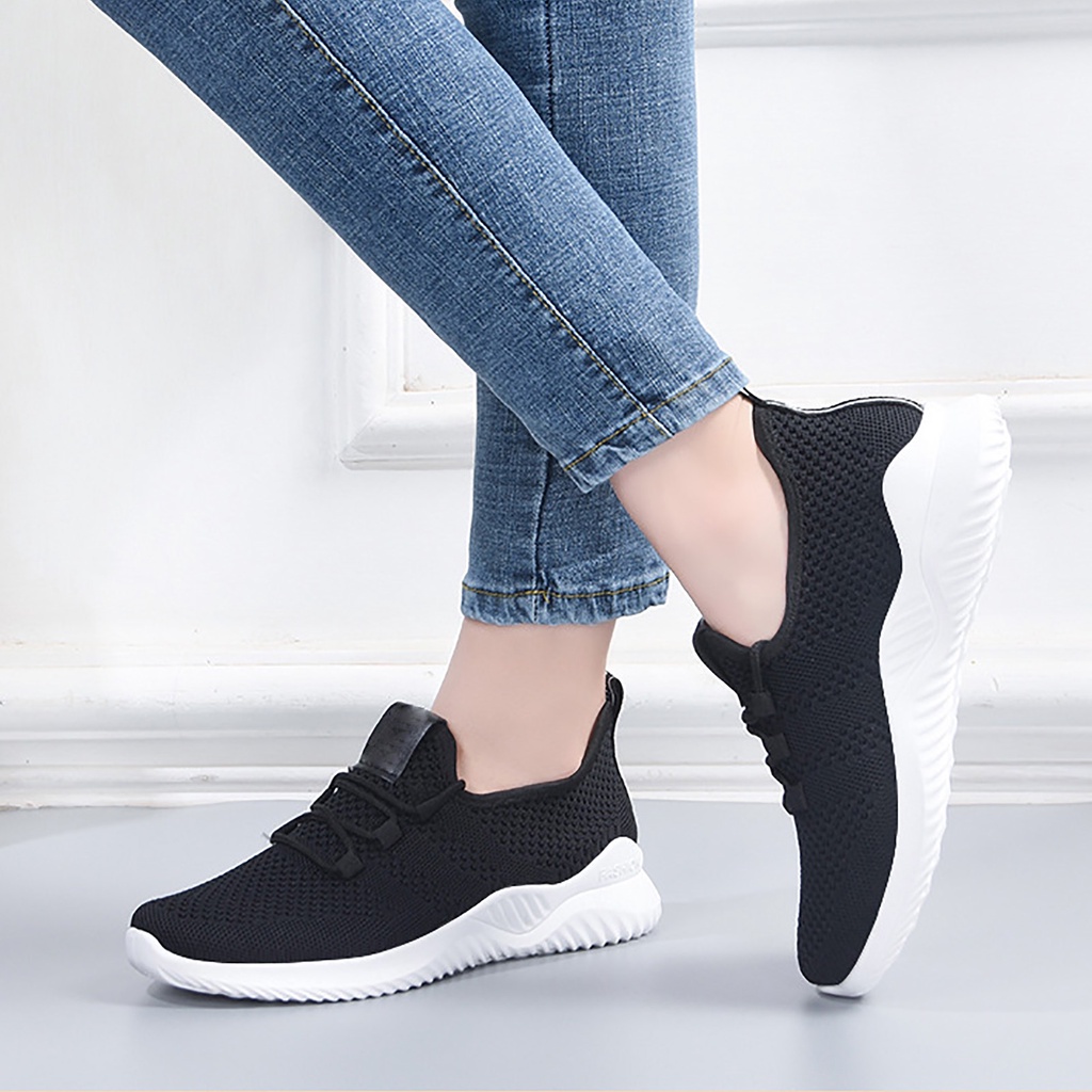 PunkyRabbit Giày Thể Thao Nữ Đi Bộ Thiết Kế Lưới Thoáng Khí Đế Mềm Cho Mùa Đông