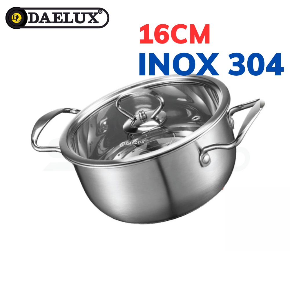 Nồi Inox 304 cao cấp 16cm đáy từ 5 lớp siêu bền Daelux DXSP-16