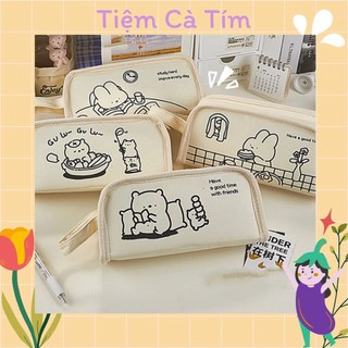 Túi đựng bút bằng vải Canvas mềm mại siêu to đựng cả thế giới