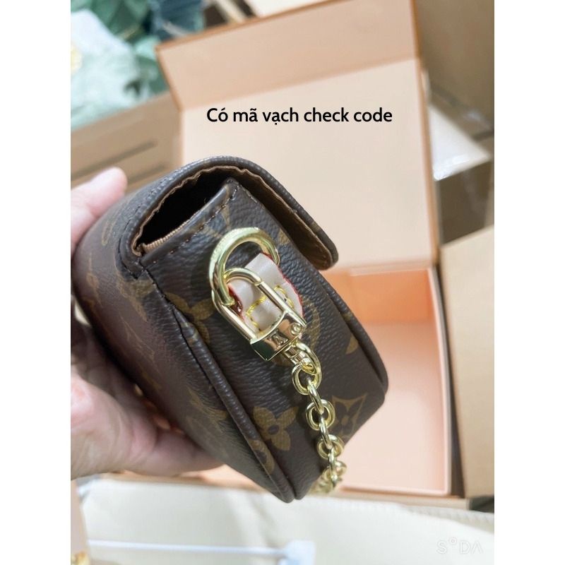 Túi xách nữ đeo chéo đeo vai họa tiết size 23cm kèm dây da dây xích full box Jumito