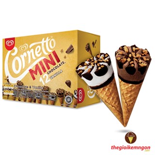 Kem ốc quế Cornetto Mini socola & vani Wall's 336ML