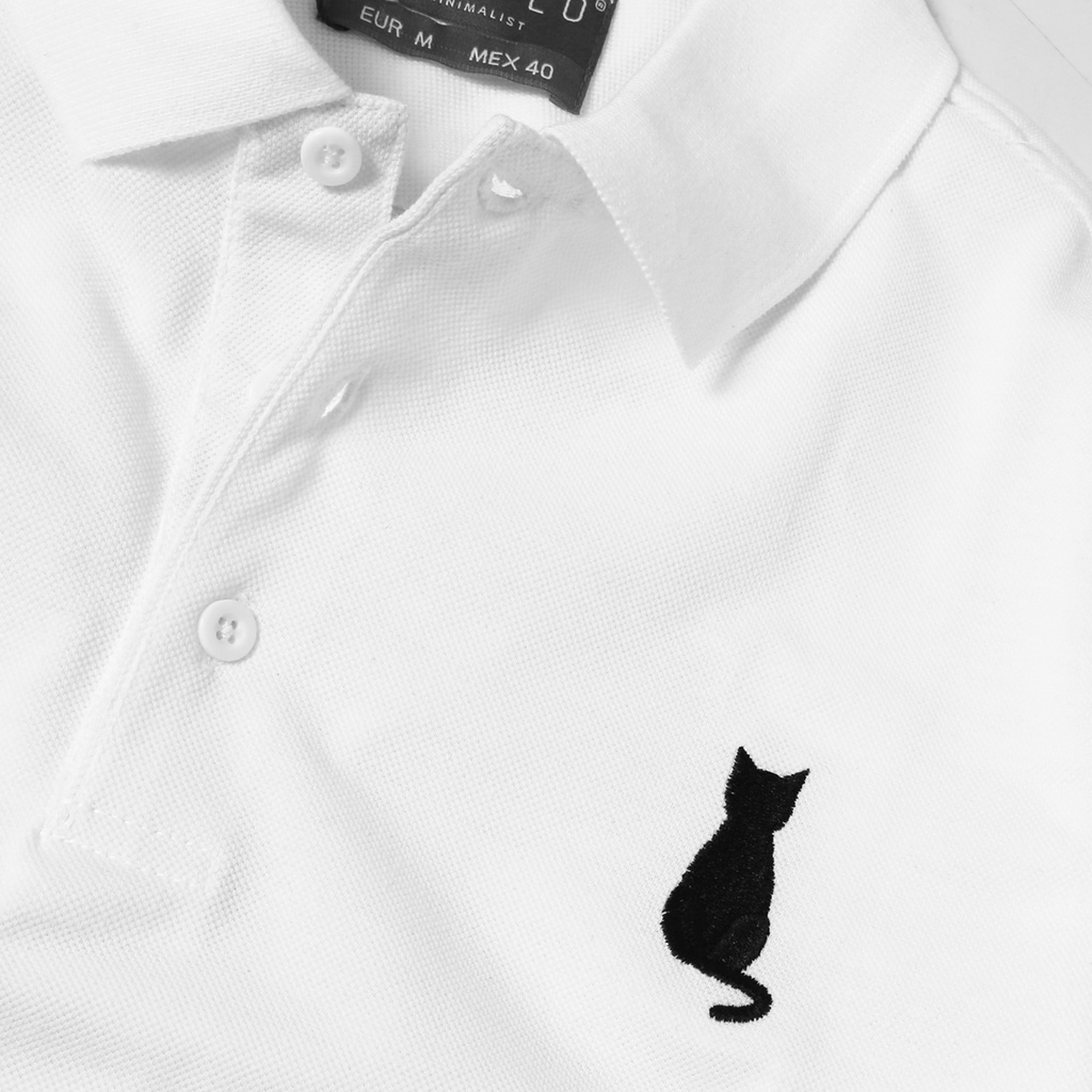 Áo Polo Nam Thêu Mèo Polido Chất Liệu Cotton Thoáng Mát Mềm Mịn Thời Trang Cho Nam Hiện Đại Phong Cách
