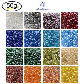 Túi Hạt Thủy Tinh Tròn 50g Làm Đồ Trang Sức Thủ Công Kích Thước Rõ Ràng Màu Sắc Được Khắc: Khoảng 4mm Trong Đường Kính: 1,5Mm