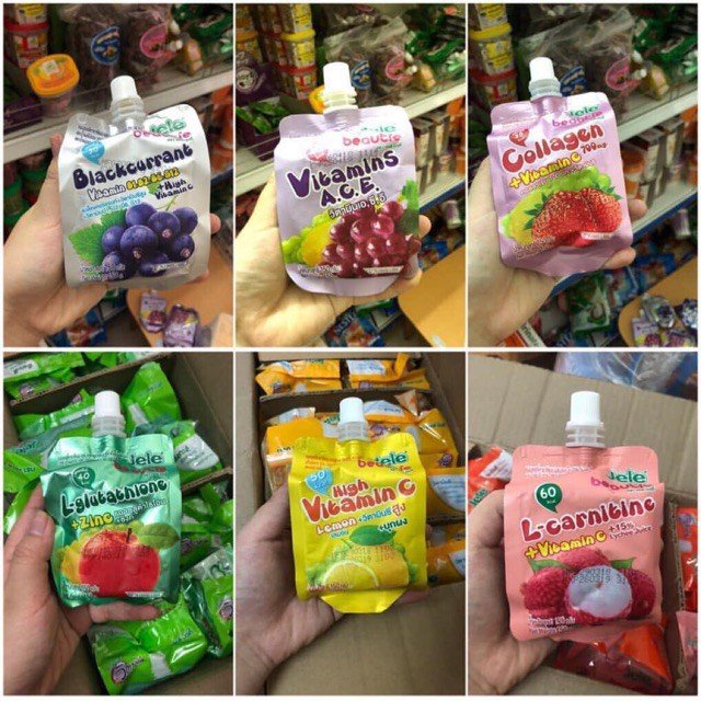 Nước Trái Cây Thạch Jele Beautie 150gr thái lan thùng 36 gói