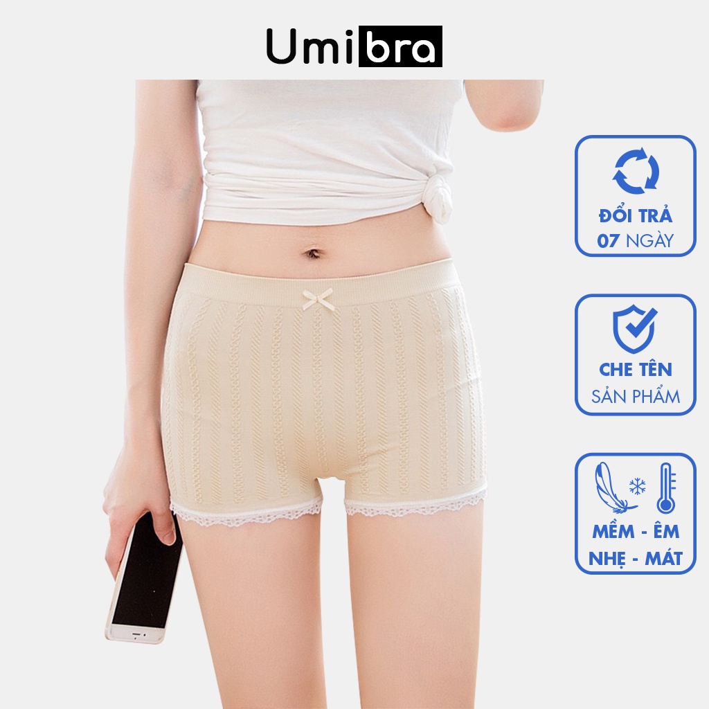 Quần lót bảo hộ Cotton Umibra cao cấp viền Ren ngọt ngào co dãn thoáng khí chống lộ - QMV02