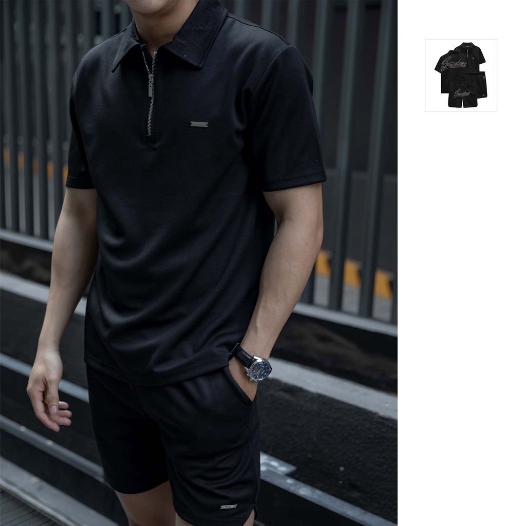 Set Nam Polo Short Ironic Steel, Chất Vải Cotton Xược Xéo Thoải Mái, SB0010, SOMEHOW