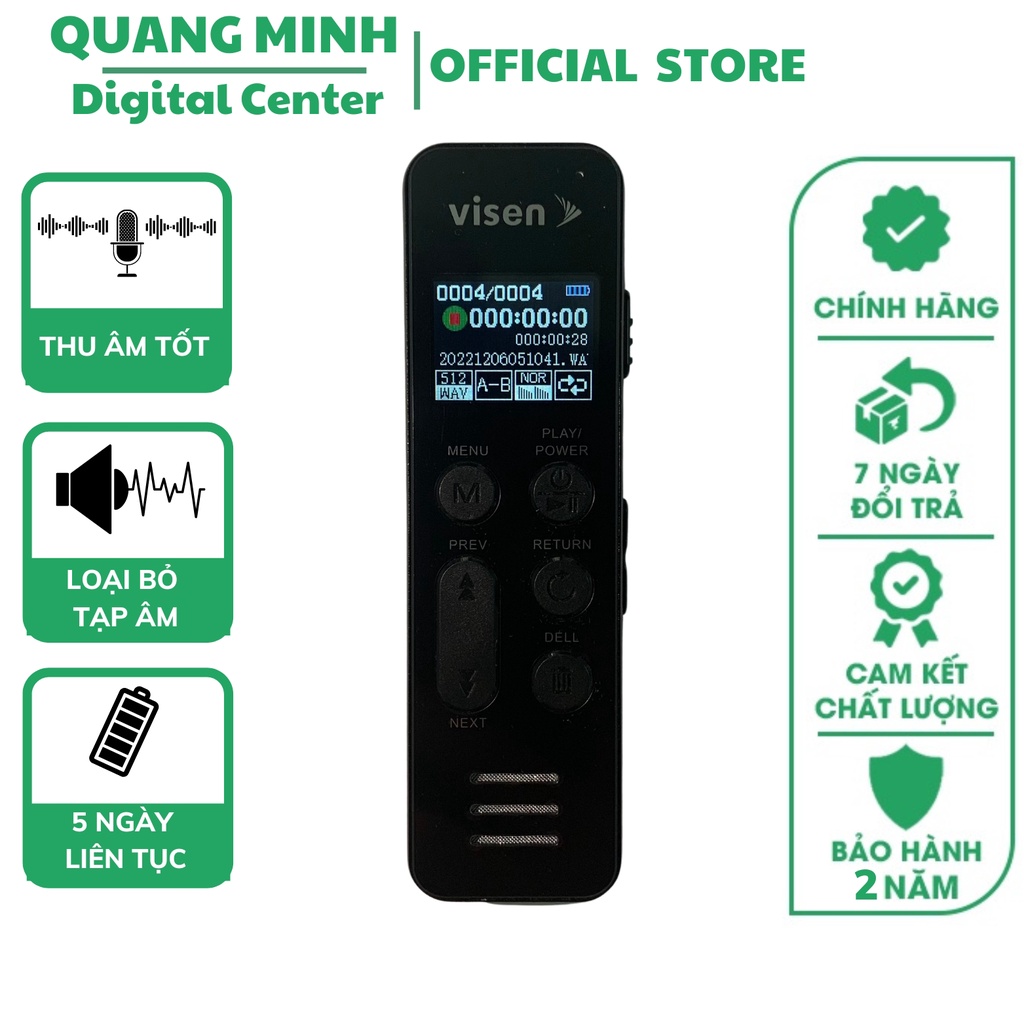 Máy ghi âm V8 PRO dung lượng 64GB, ghi âm chuyên nghiệp loại bỏ hoàn toàn tạp âm , thời gian ghi liên tục lên tới 5 ngày