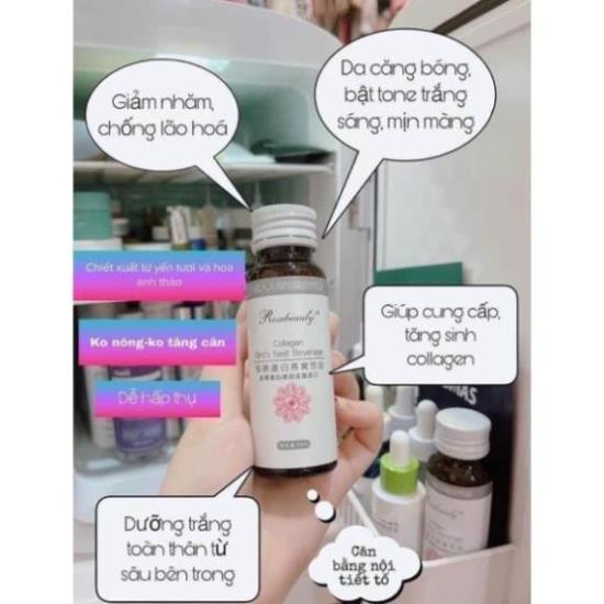 Nước Uống Collagen Yến Trắng Da Rose Beauty, Hỗ Trợ Sáng Da, Giảm Lão Hóa Da