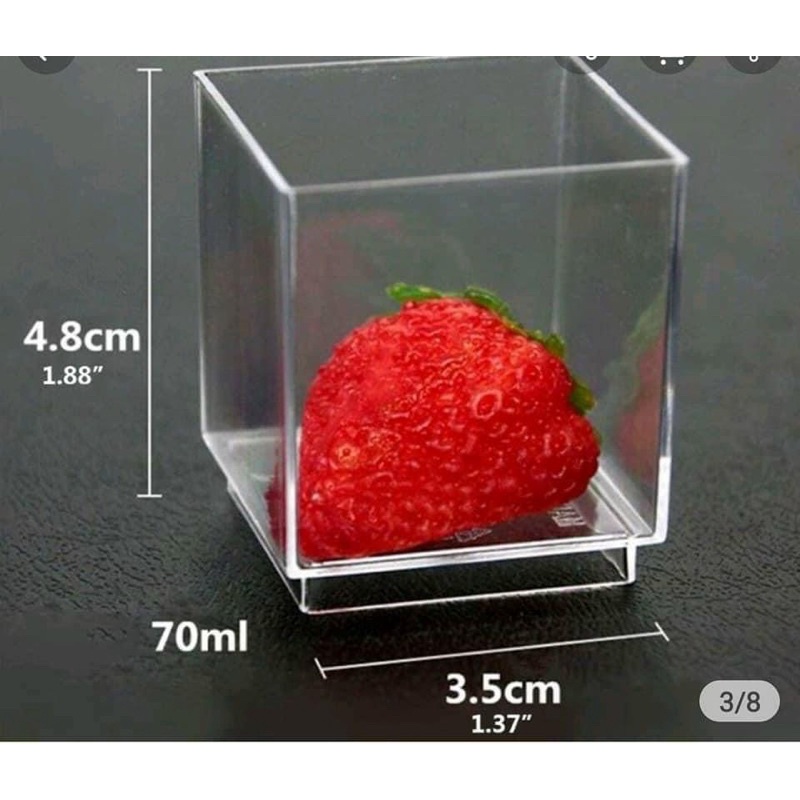 10 cốc mica nhựa size bé 70ml đựng bánh mousse, tiramisu (Ko kèm nắp)