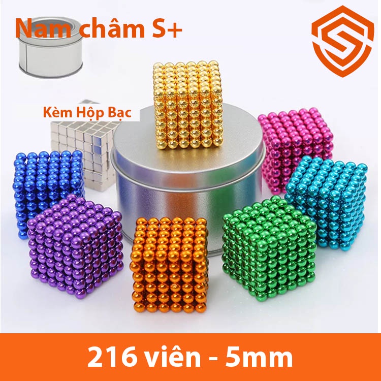 Bộ nam châm BuckyBalls Rainbow 6 màu 216 viên đường kính 5mm giá 1 hộp