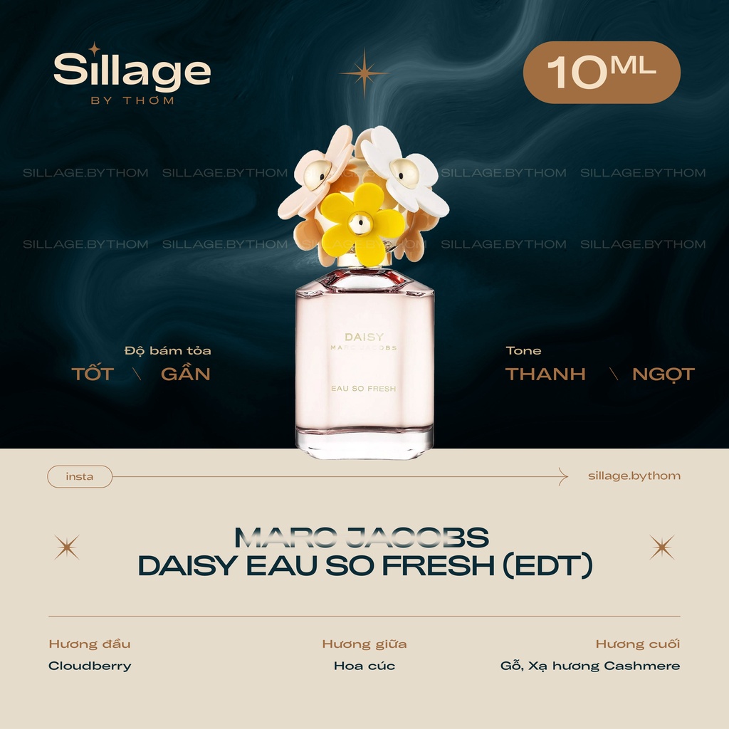 M A R C J A C O B S DAISY LOVE EAU SO FRESH EDT | Mẫu thử nước hoa nữ