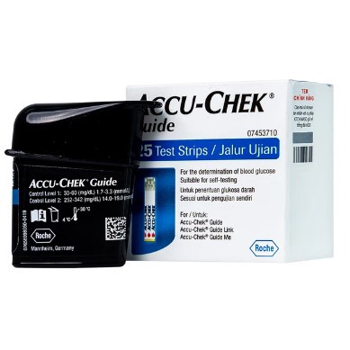 HỘP 25 QUE THỬ ACCUCHEK GUIDE CÓ TEM CHÍNH HÃNG