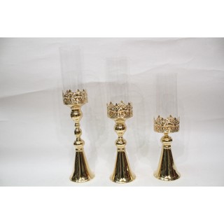 ✨ bộ 3 chân để nến ống chụp thuỷ tinh - cn143 ✨
