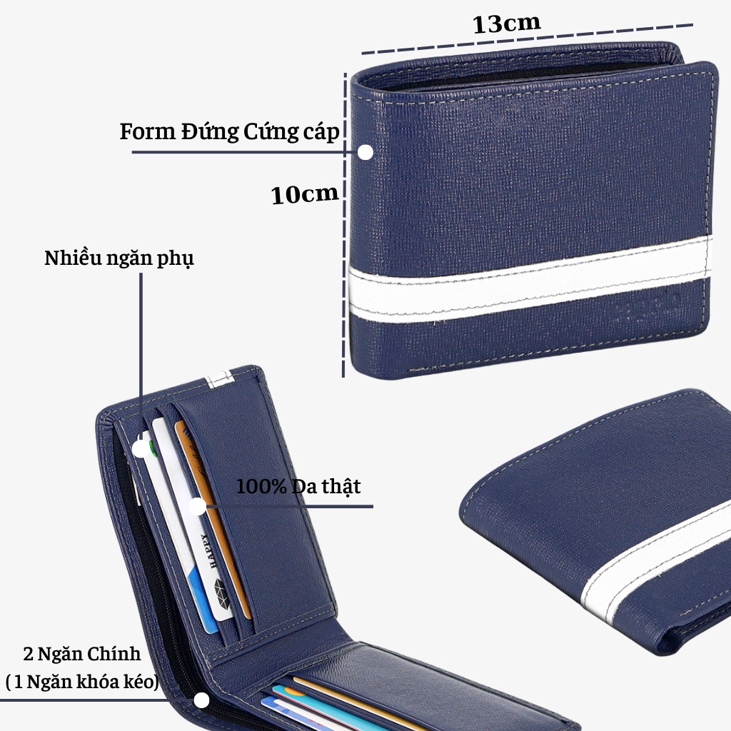 Ví nam Caprio Saffiano cao cấp, sang trọng