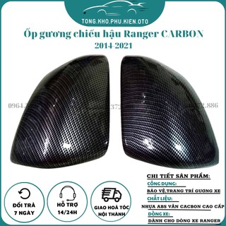 Ốp gương chiếu hậu carbon xe ford ranger, everest 2014 - 2020, 2021 vân cacbon cao cấp