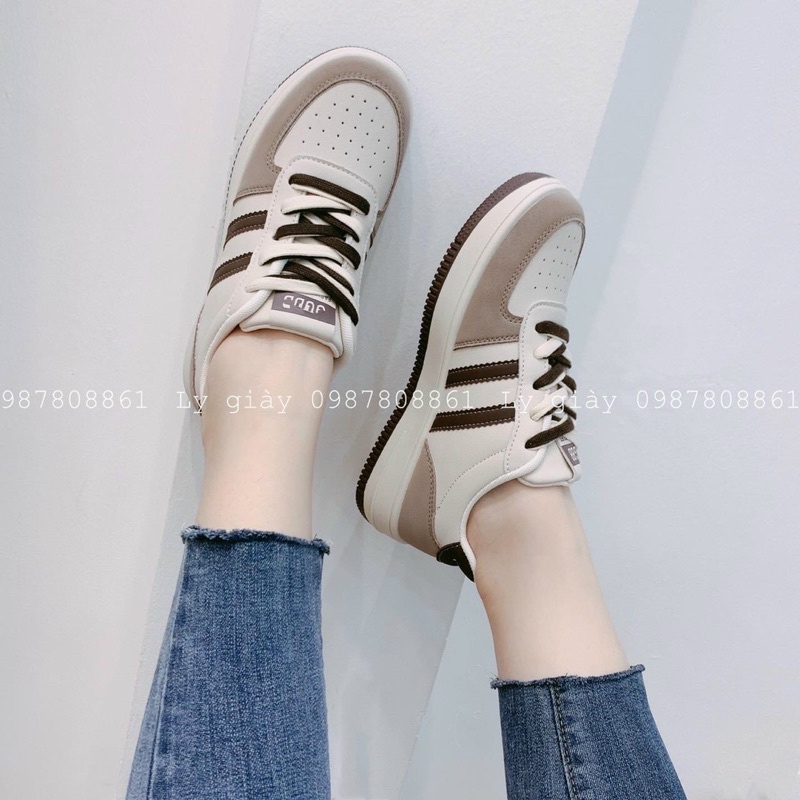 Hot Freeship Giày thể thao nữ hai sọc mới đế kếp cao cấp siêu êm chân