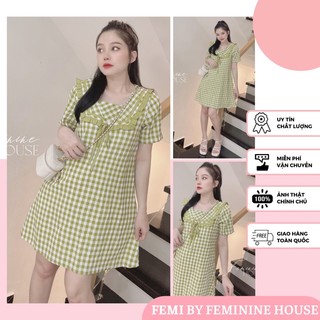 Đầm Caro Thuỷ Thủ, váy suông thuỷ thủ, váy kẻ suông, váy caro